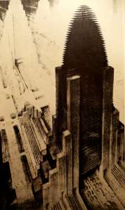 Hugh Ferris - Metropolis of Tomorrow, Skyscrapers Spaning Streets, 1929